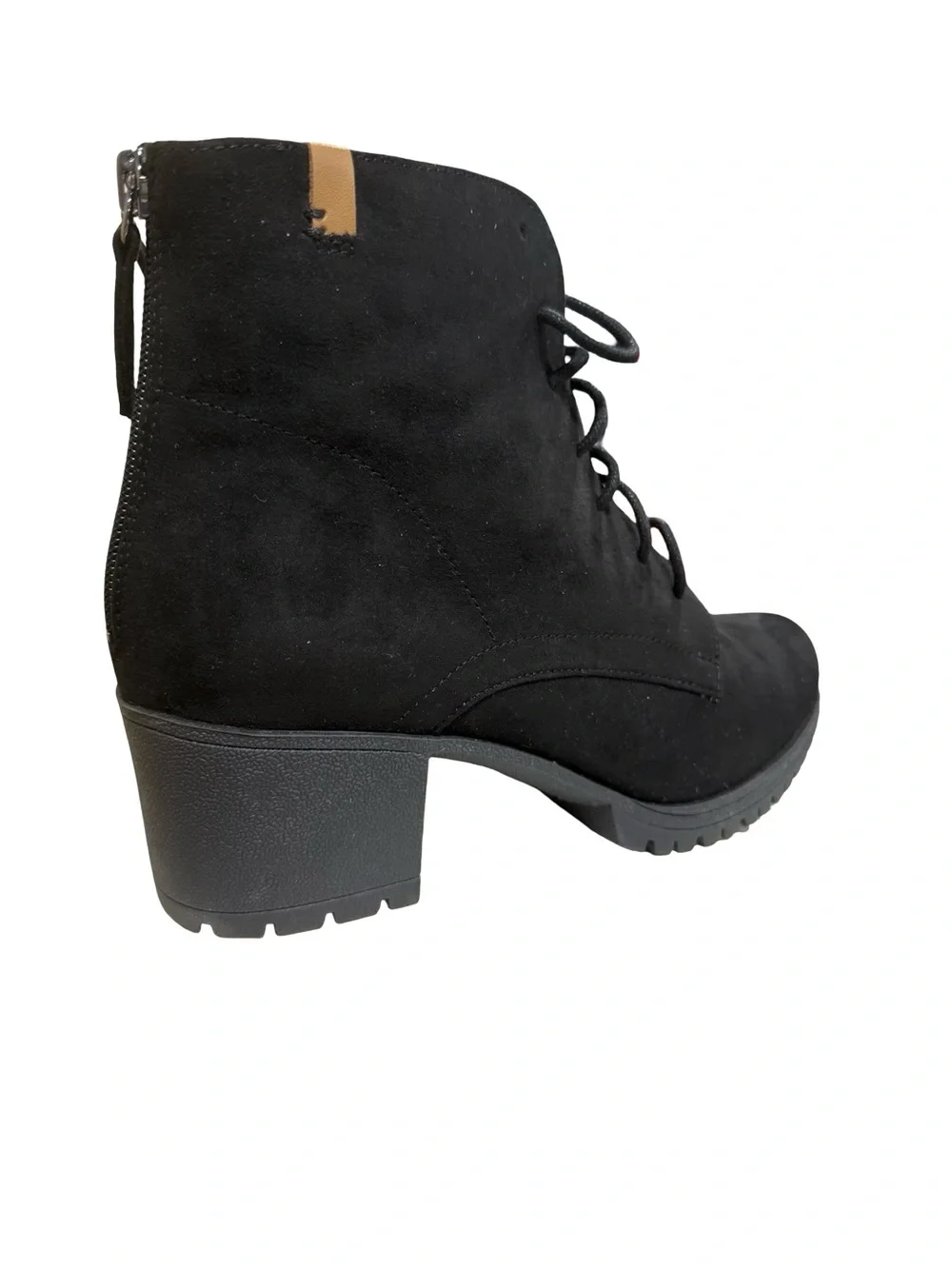 Dr. Scholl's Black Lace-Up Chunky Heel Ankle Booties